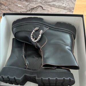Gucci Black Platform Boots with Embossed Sole